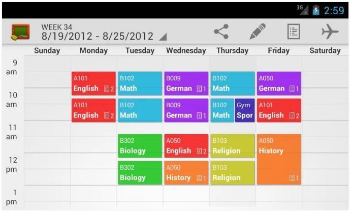 Apps for College Students - Myclass schedule